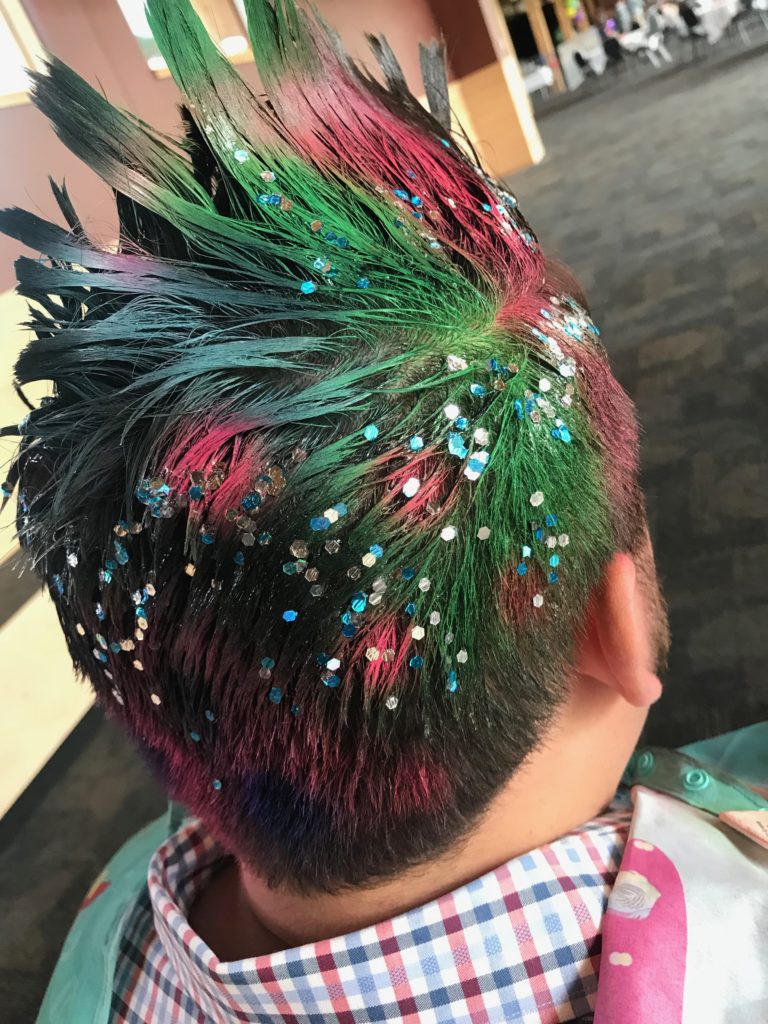 Spiky Colorful Hair with Glitter for Parties
