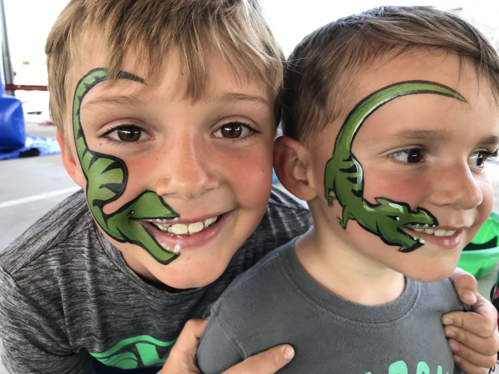 Phancy Face Painting Snake and Dinosaur