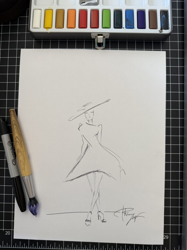 Fashion Sketch Drawings for parties