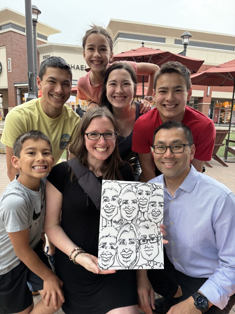 Family Caricature Art for Commissions and Events